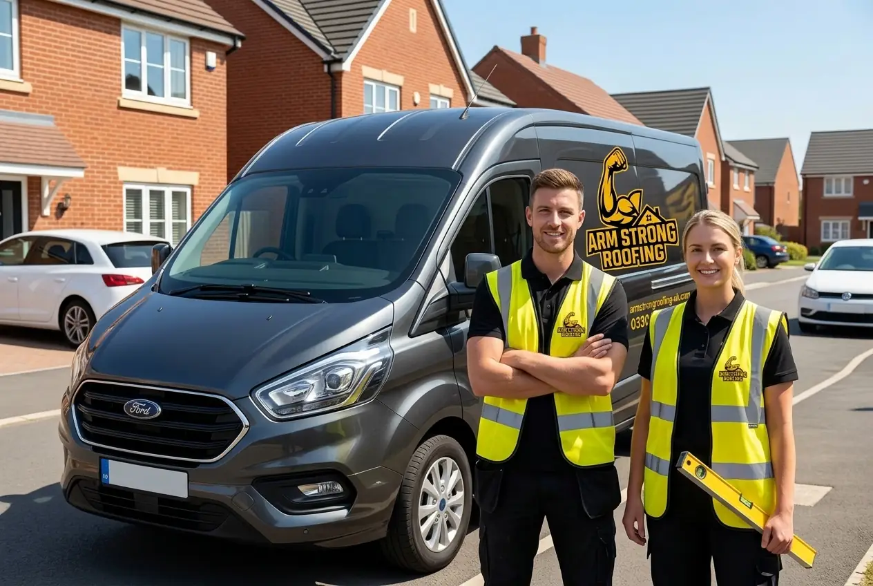Armstrong Roofing & Building Ltd van and crew